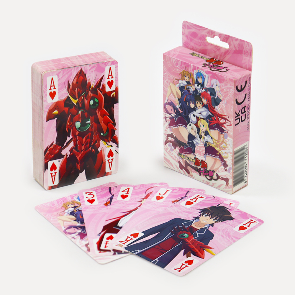 Manufacturer custom pink size mecha game playing card printing popular cartoon anime characters girl playing cards