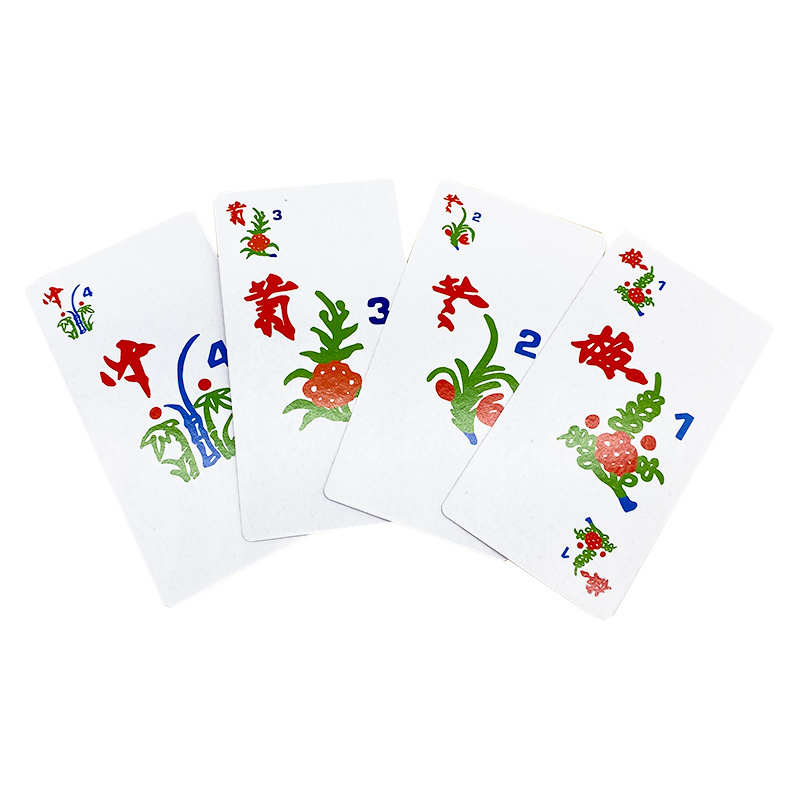 Custom Chinese mahjong tiles paper poker card Factory printing design american family travel mahjong cards playing game