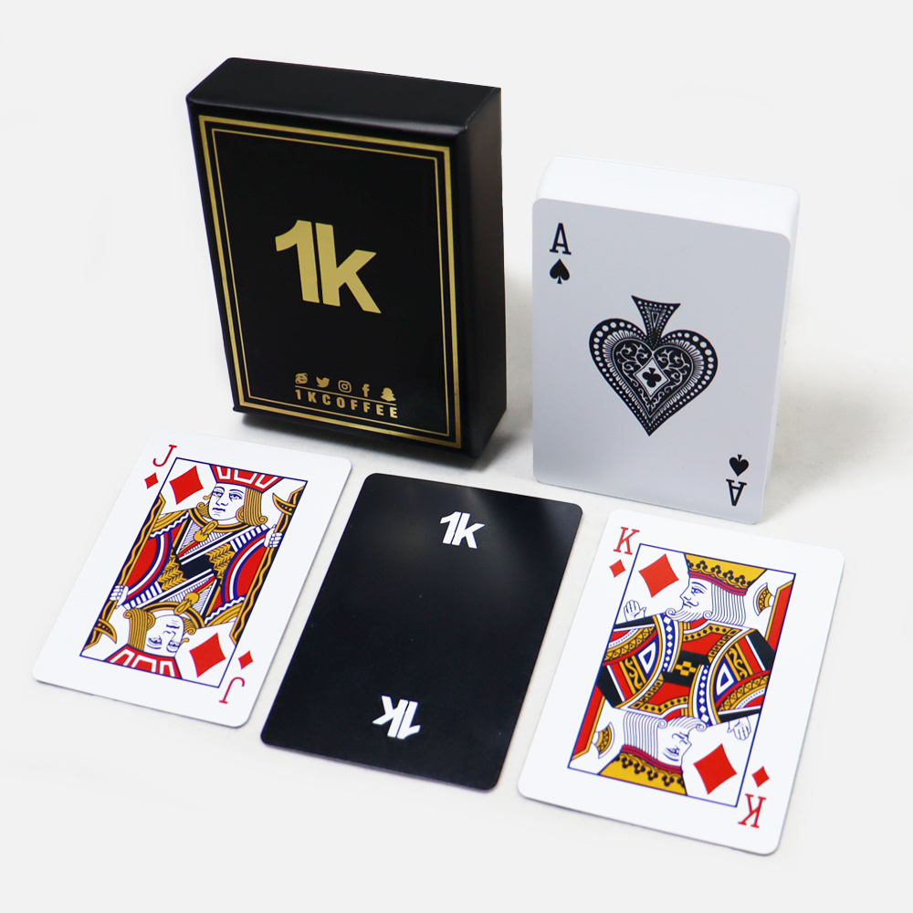 Print Advertising Casino Grade Germany black core paper poker durable playing cards custom LOGO Poker Cards