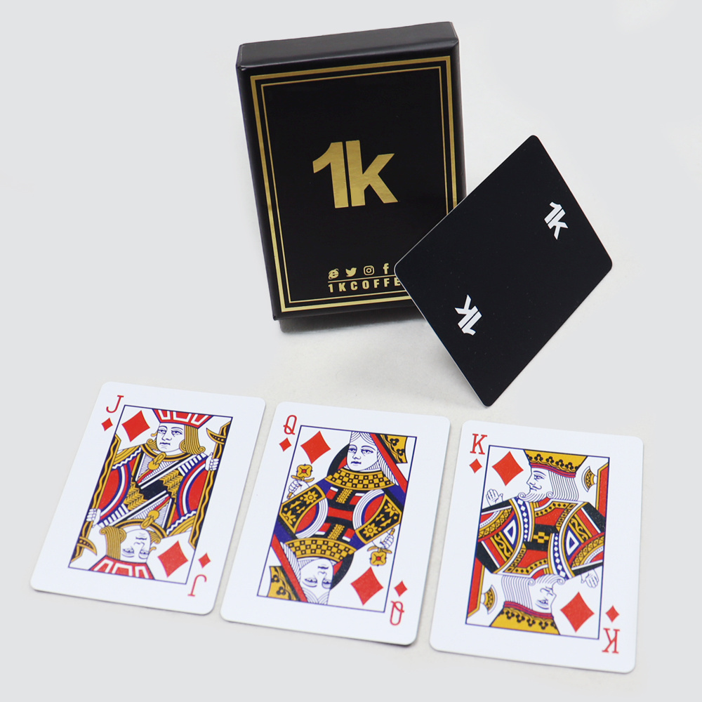 Print Advertising Casino Grade Germany black core paper poker durable playing cards custom LOGO Poker Cards