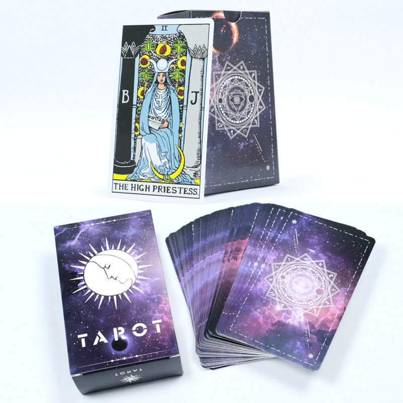 Guangzhou yuhua playing cards printing customised tarot card deck with book wholesale high quality paper tarot