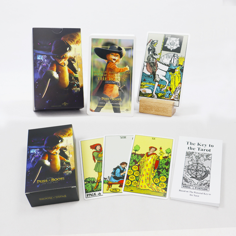 Custom personal making sublimation oracle tarot cards with instruction book factory printing cat tarot card new design