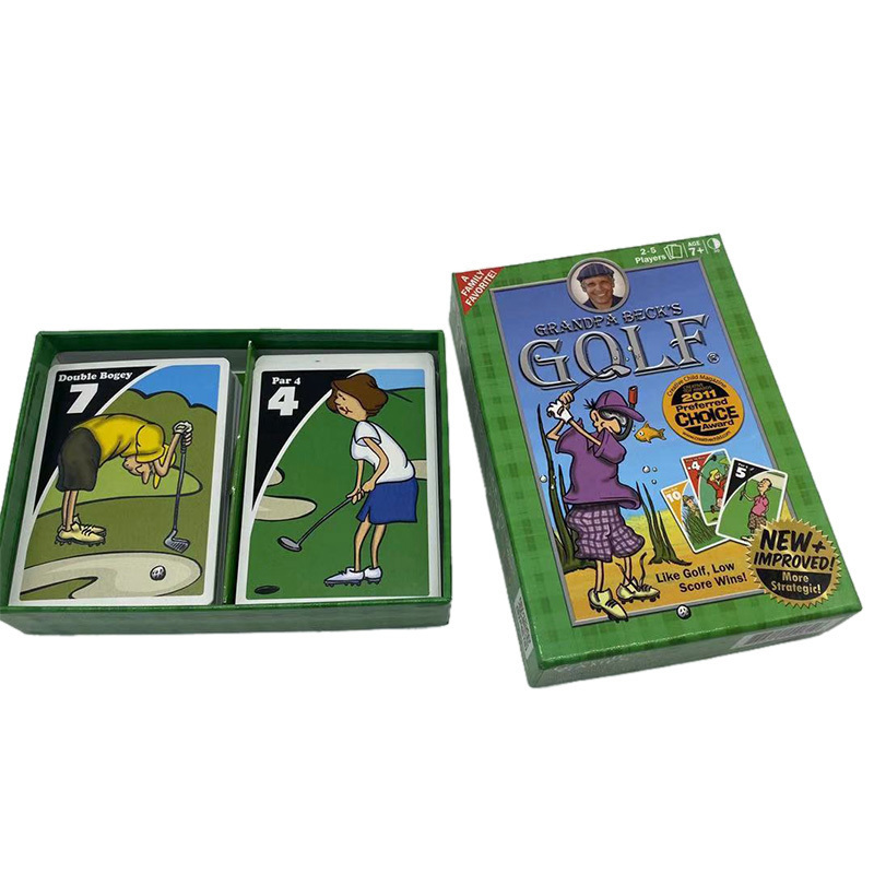 Custom Education golf card game Factory Design fun playing golf drinking game paper card