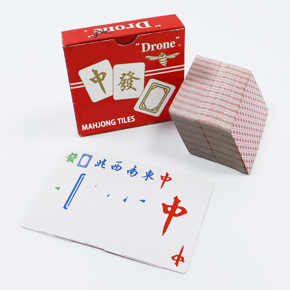 Wholesale mahjong game cards adult case playing majong cards custom printing majong tetle paper cards