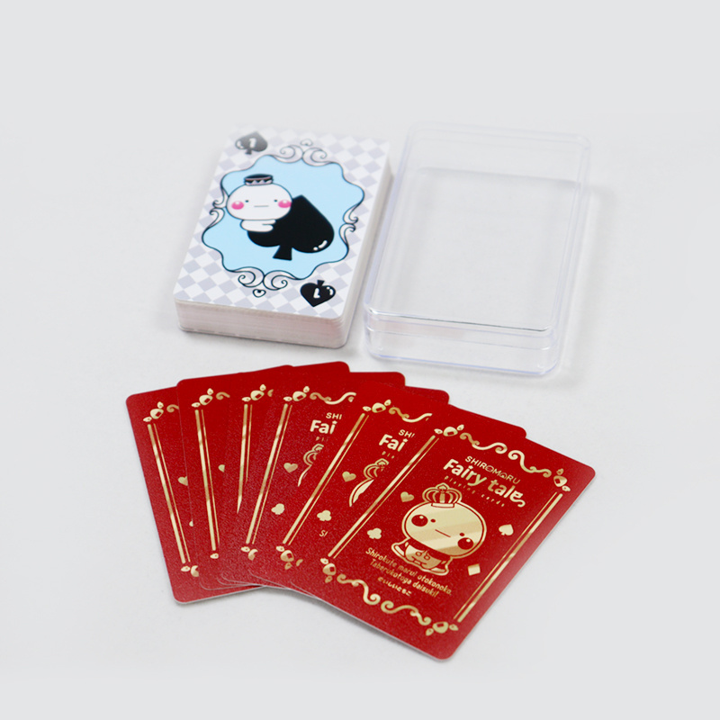 Printed playing cards custom limited edition advertising poker deck cartoon playing card manufacture plastic transparent box