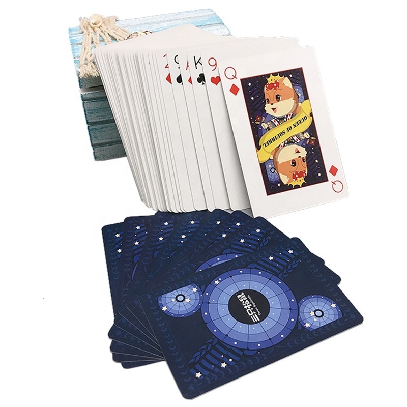 custom printed high quality advertising playing cards printing make your logo cartoon purple cute playing card