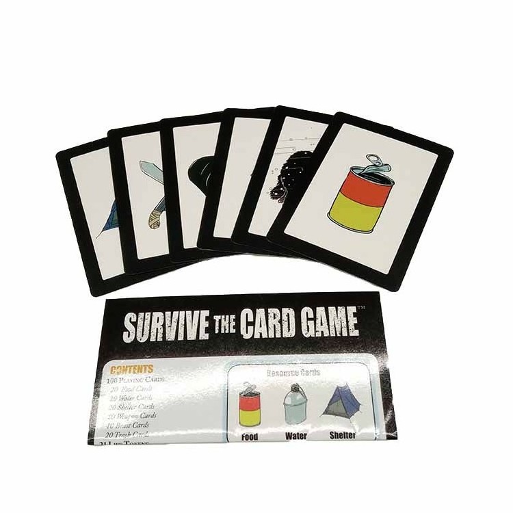 Custom printed children survive card game funny memory game flash cards