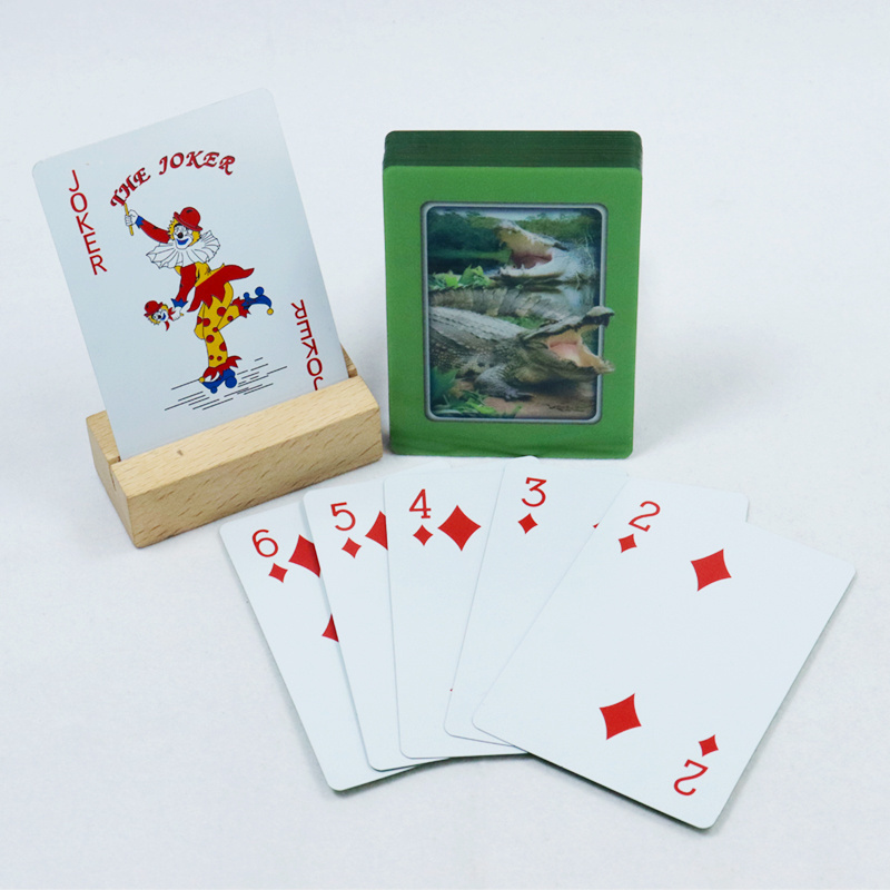 Custom printed 3d Dinosaur Motif Poker Deck Graphic Adult Game Card 3d Effect Plastic Playing Cards Entertainment Game Cards