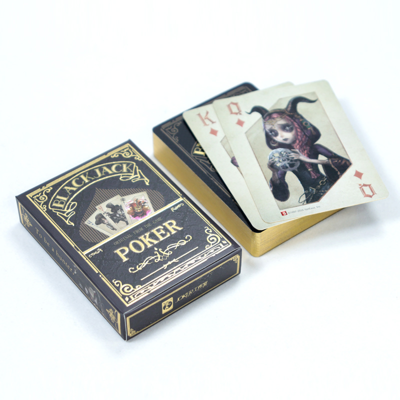 customised printed logo silver gold foil edged poker deck high quality Luxury paper cool playing cards poker