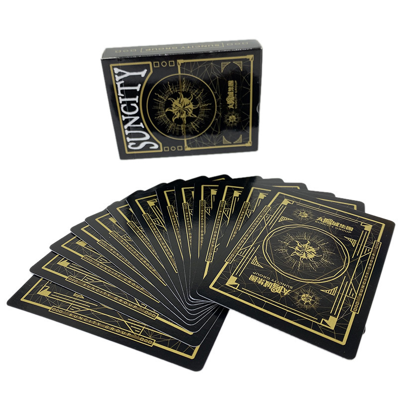 Factory custom original design cool black poker cards customized printing luxury gold foil poker playing cards