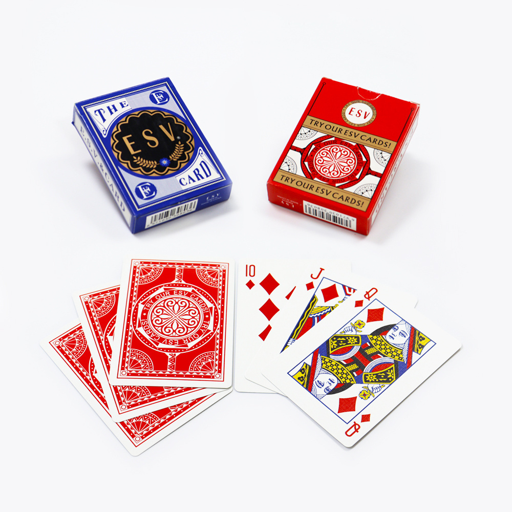 Wholesale Casino Entertainment Supplies Paper Playing Cards Custom Printed 310gsm Black Core Durable Paper Playing Cards