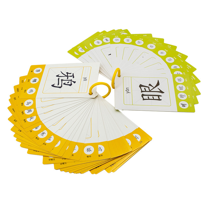 Children cognitive ability flash cards for kids educational learning cards with plastic ring