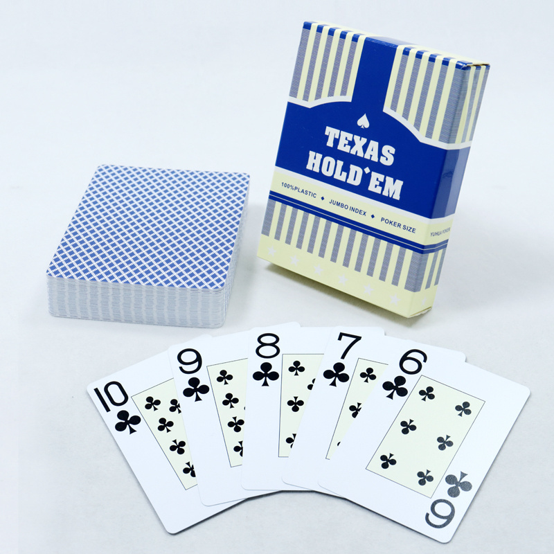 Custom 100% water proof plastic poker playing cards with jumbo index big font word poker