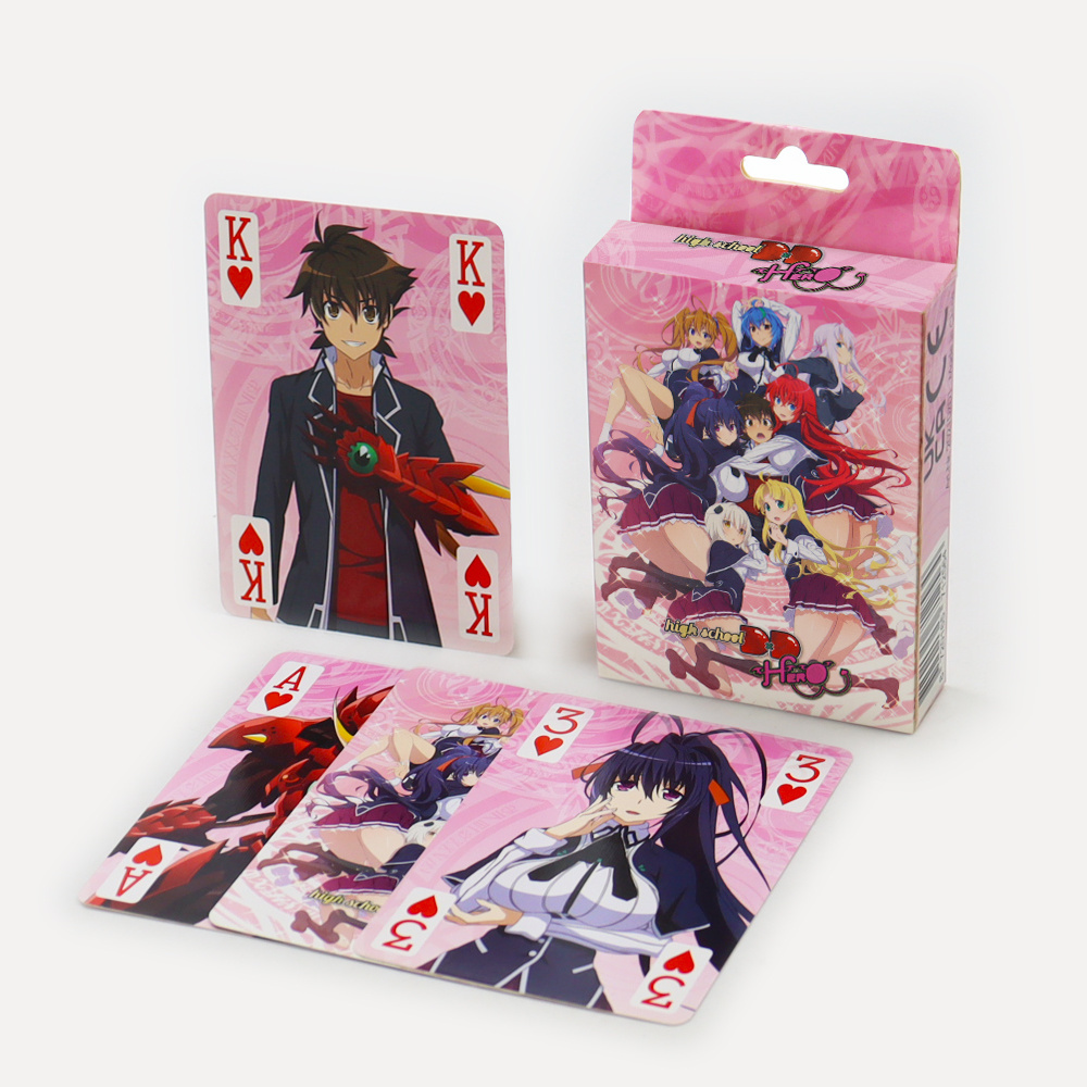 Manufacturer custom pink size mecha game playing card printing popular cartoon anime characters girl playing cards