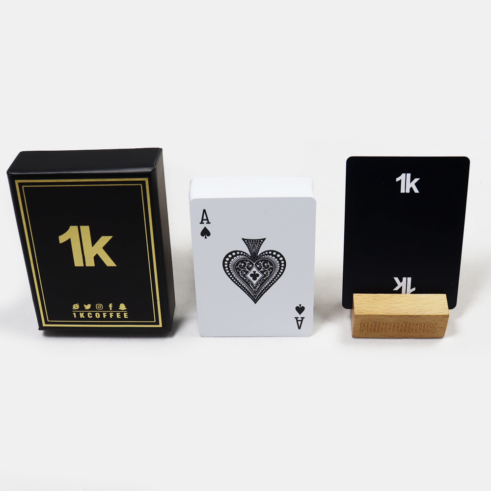 Manufacture 100% Waterproof Adult Arabic Dubai Play Card Deck Custom Printing Advertising Logo Cool Black Playing Cards