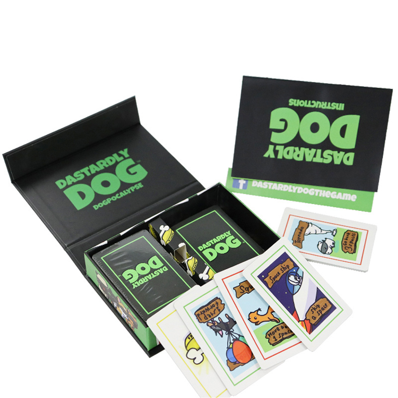 Original Funny Dog Instructions Card Game Custom Manufacturer Family Game Cards With Magnetic Box