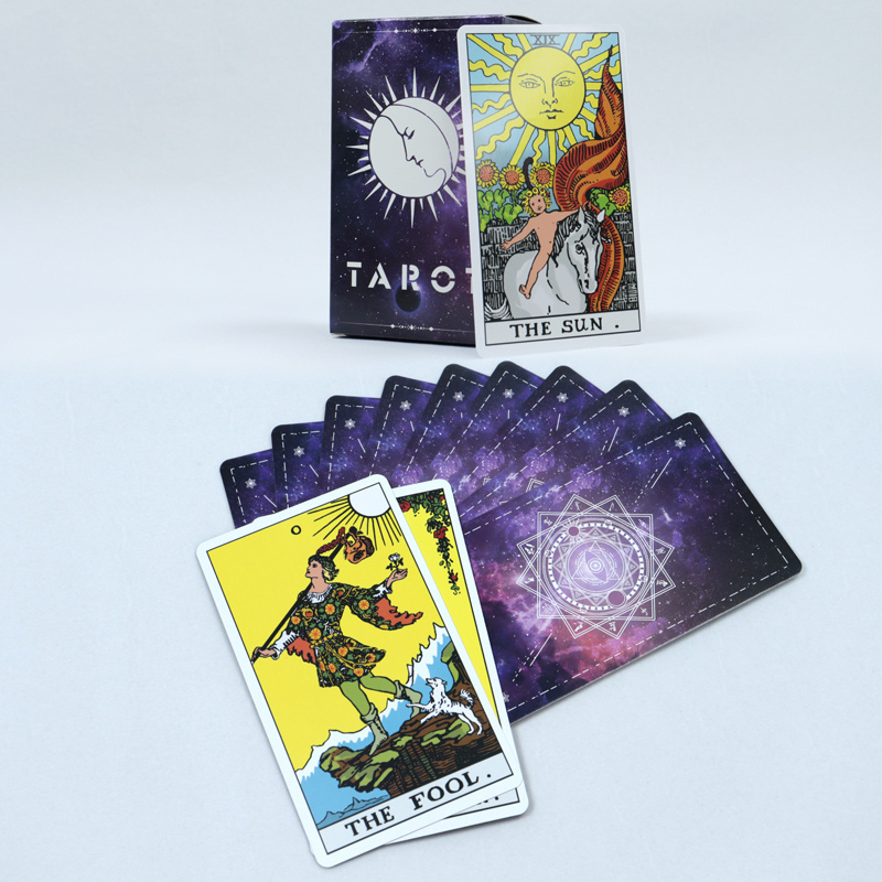 Guangzhou yuhua playing cards printing customised tarot card deck with book wholesale high quality paper tarot