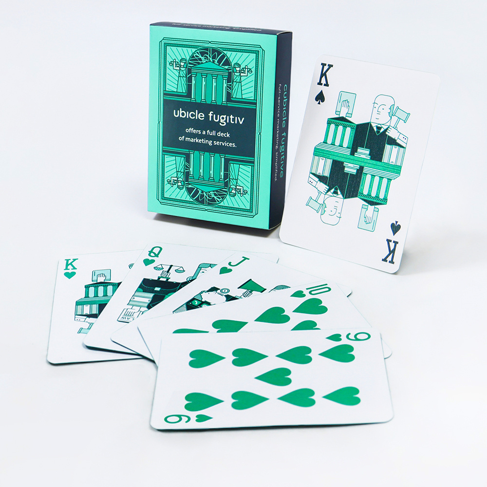 custom design green poker decks game cards factory printed Logo fashion green gold edge paper playing cards