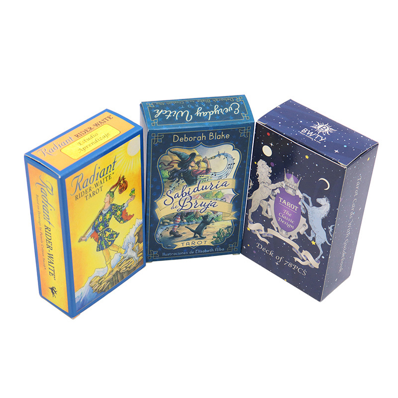 High quality custom printing laminated gold foil occult tarot cards with box manufacture Different languages tarot cards decks