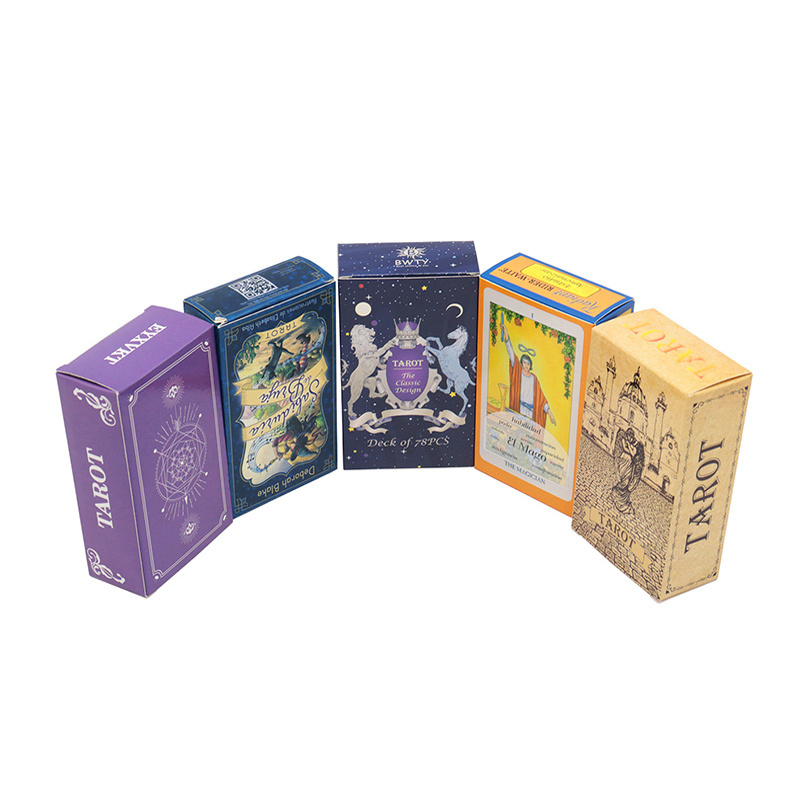 High quality custom printing laminated gold foil occult tarot cards with box manufacture Different languages tarot cards decks