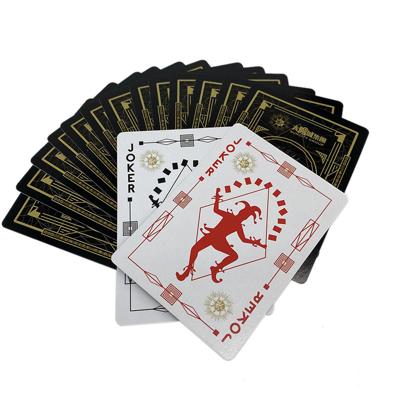 Factory custom original design cool black poker cards customized printing luxury gold foil poker playing cards