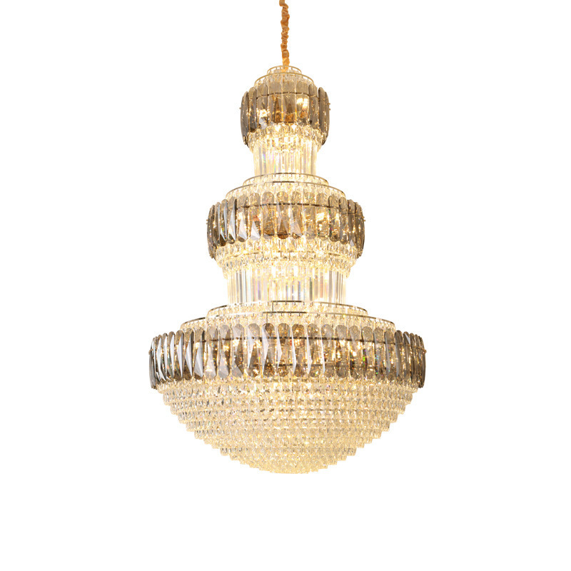 Contemporary fashion crystal chandelier large project hotel lobby decoration lamp classical villa decoration large pendant lamp