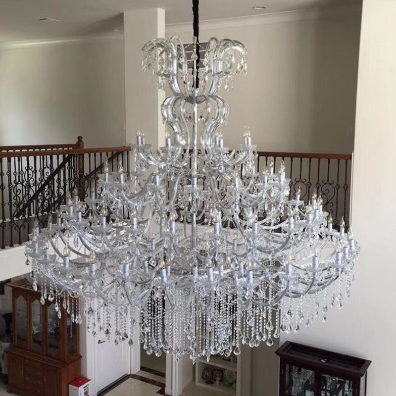 European style living room three layers crystal chandelier hotel lobby decoration lamp club cafe ceiling lighting fixture