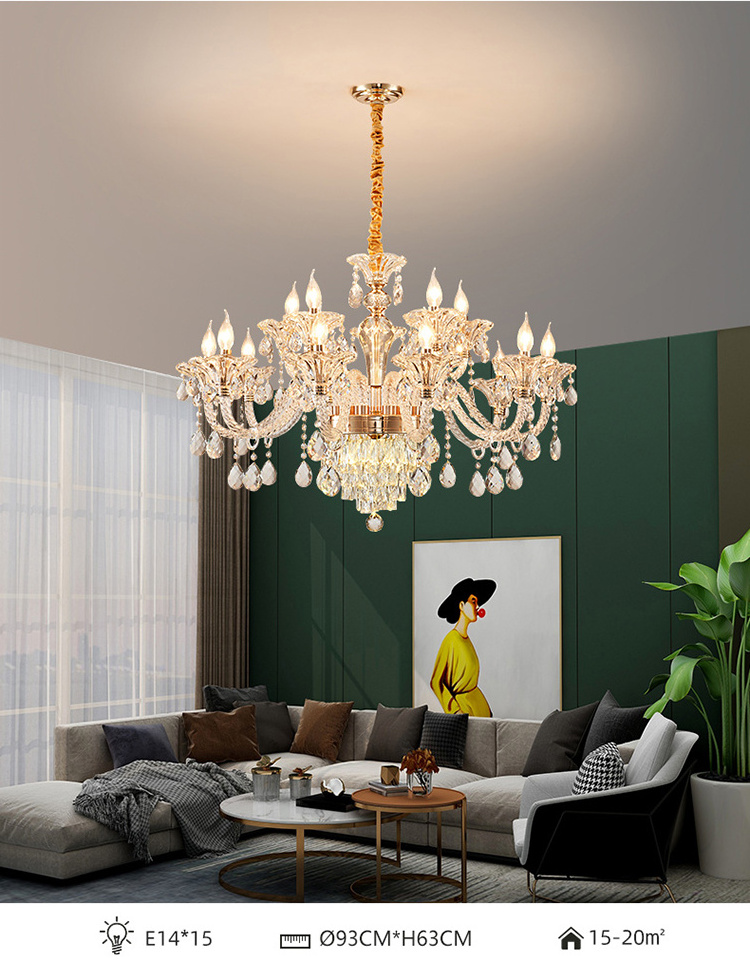 Modern Luxury gold Crystal Chandeliers for Living Room Bedroom Villa Hotel hall large hanging Pendant Lamp crystal Lighting