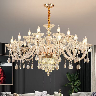 Modern Luxury gold Crystal Chandeliers for Living Room Bedroom Villa Hotel hall large hanging Pendant Lamp crystal Lighting