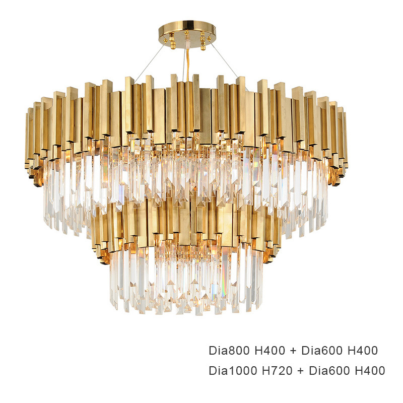 Modern Crystal Gold Chandelier Lighting LED Lamp Living Room Bedroom Decor Chandeliers Kitchen Indoor Light Fixtures