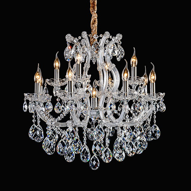 Traditional Maria Theresa Luxury Crystal Pendant Chandelier wedding decoration silver hotel lobby crystal lights