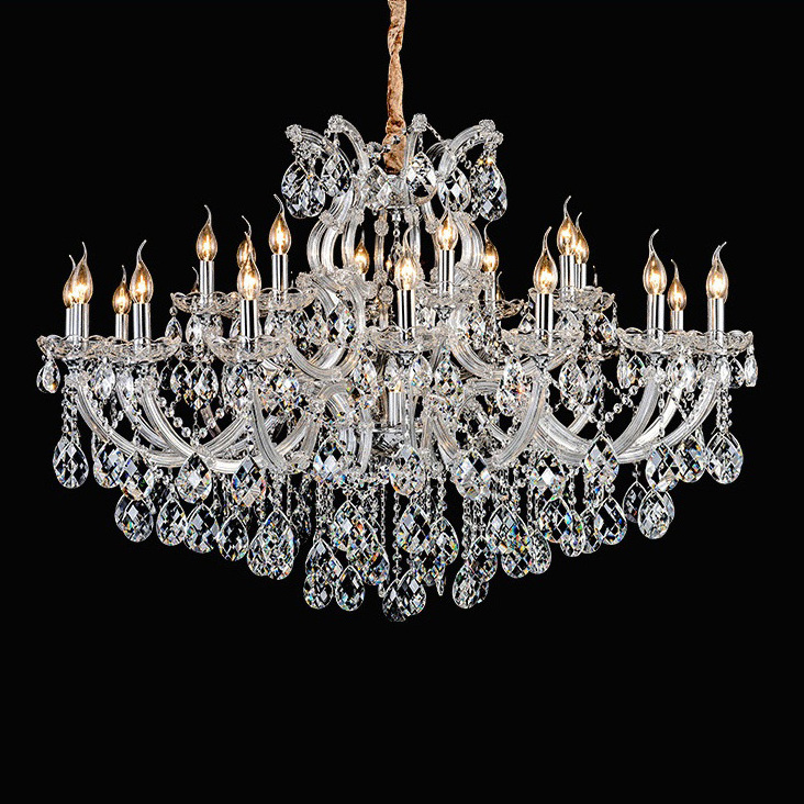 Traditional Maria Theresa Luxury Crystal Pendant Chandelier wedding decoration silver hotel lobby crystal lights