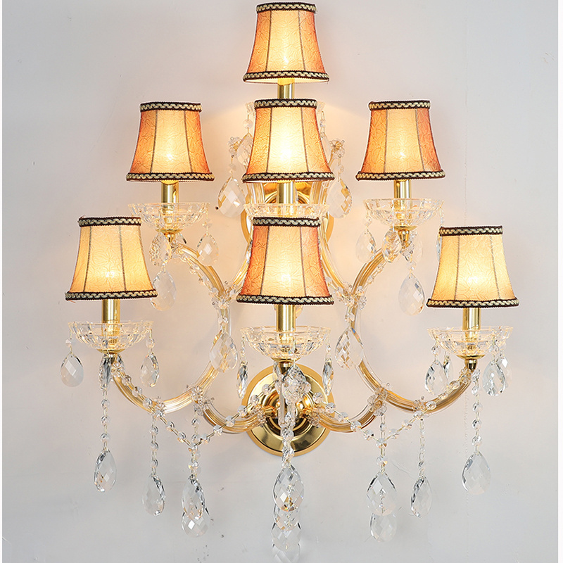 Maria Theresa Crystal Wall Lamp Modern Lighting Living Room Lamp Chrome Gold Lamp 7 Heads Villa Corridor Decorative Lights