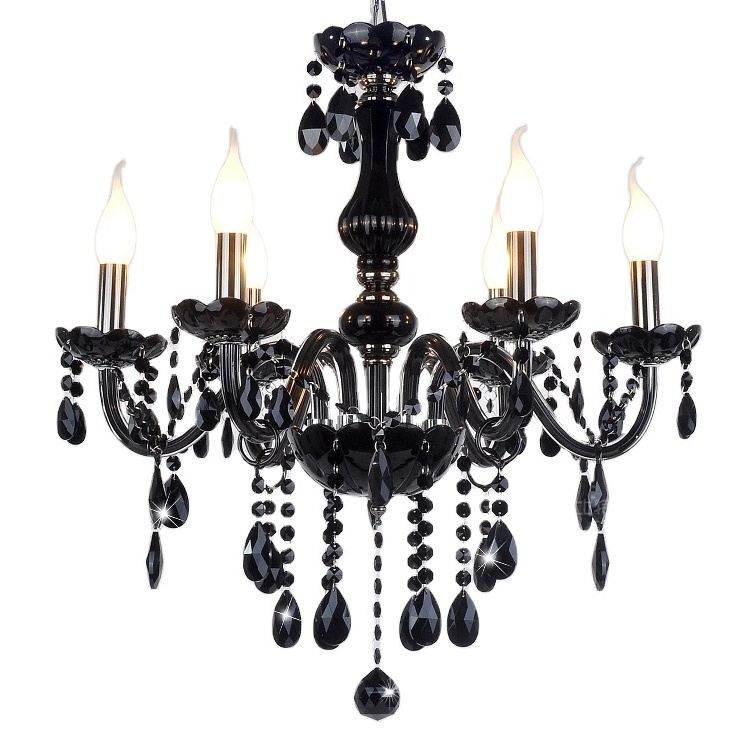 Luxury Black glass arms crystal chandelier for Living Room decoration lighting bedroom modern pendant lights chandeliers