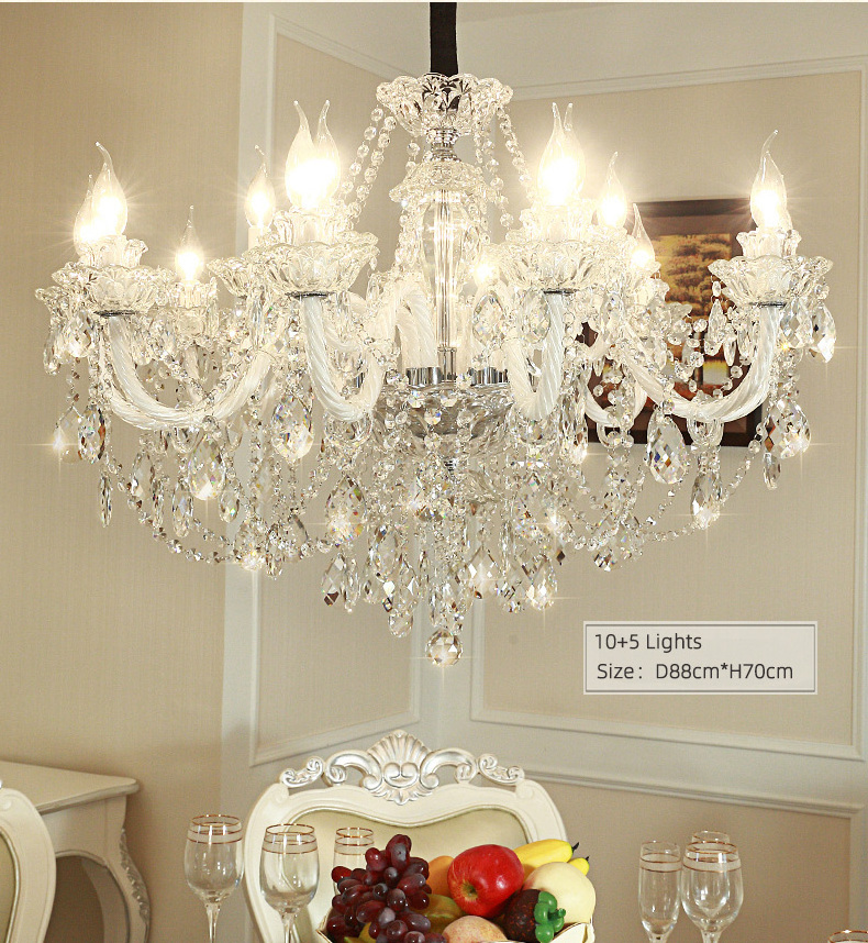 modern clear K9 Luxury Crystal chandelier lamps Living Room 8 Lights Large crystal pendant lights chandelier