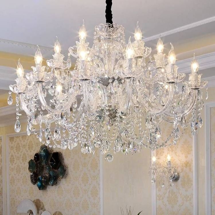 Luxury Modern Gold glass K9 Crystal Chandelier indoor Living Room hanging lighting for hotel bedroom Pendant Lights Chandeliers