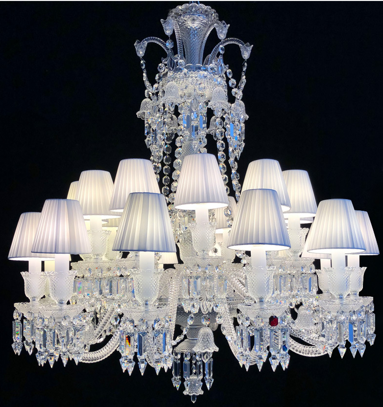 Zhongshan factory direct sales European candle crystal chandelier luxury villa living room LED ceiling lamp home pendant lamp