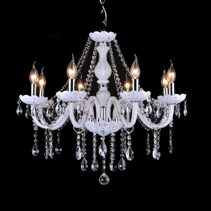 European Modern Simple Candle Crystal Chandeliers for Hotel Project Large Pendant Lamp Villa Stairwell Hall Decoration Lighting