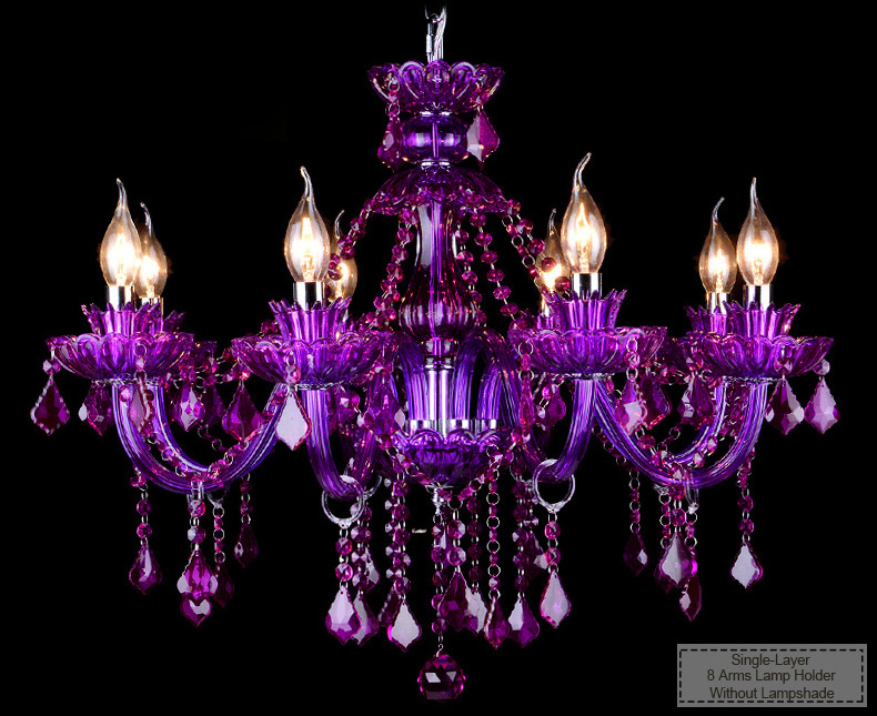 Hotel simple crystal chandelier beauty salon purple lighting lamp home living room wedding romantic light modern