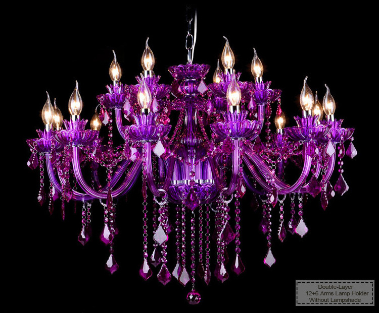 Hotel simple crystal chandelier beauty salon purple lighting lamp home living room wedding romantic light modern