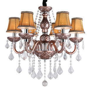 Classic coffee color crystal chandelier lighting fixtures for home living room lamp retro coffee shop luster crystal chandelier