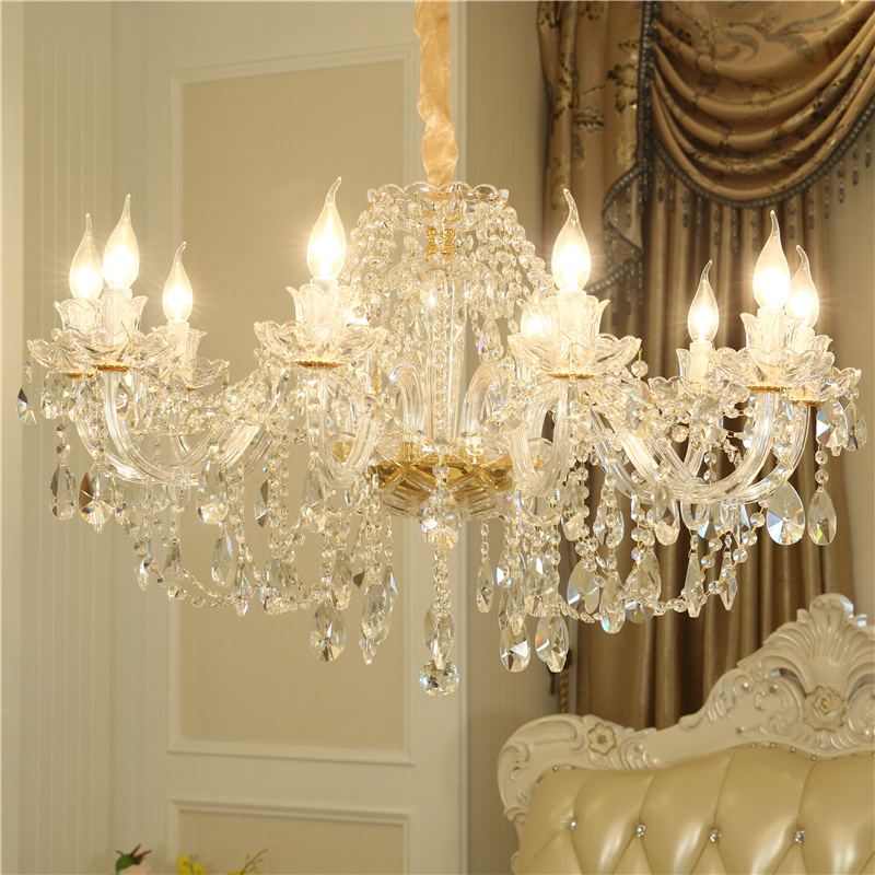 Hot selling crystal chandelier luxury hotel lobby lighting chandelier gorgeous banquet hall decorate luster crystal pendant lamp