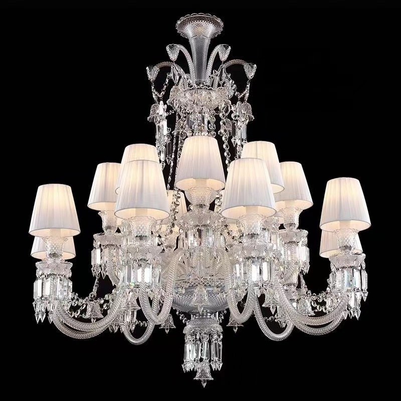 Zhongshan factory direct sales European candle crystal chandelier luxury villa living room LED ceiling lamp home pendant lamp