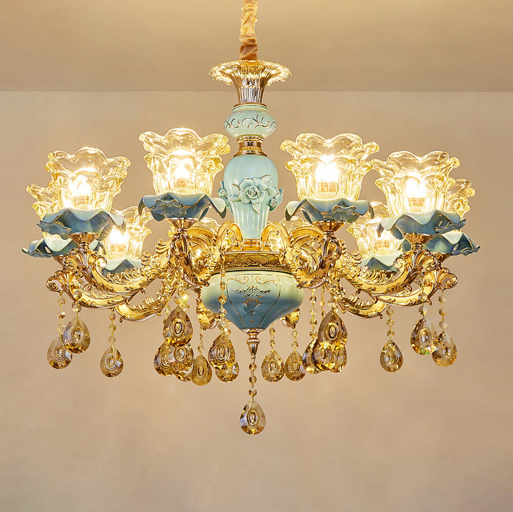 luxury moroccan gold crystal pendant lamp for hotel staircase banquet hall decorative lighting fixtures high ceiling chandelier