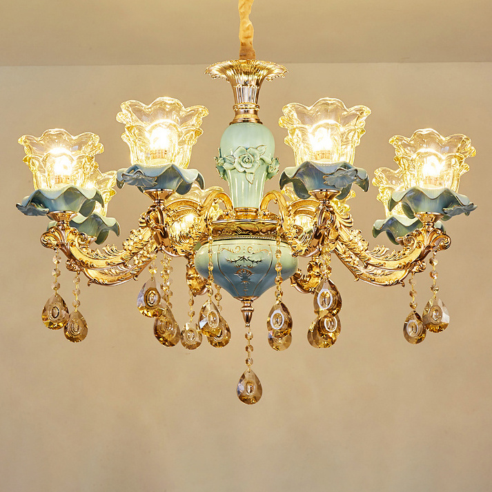 luxury moroccan gold crystal pendant lamp for hotel staircase banquet hall decorative lighting fixtures high ceiling chandelier