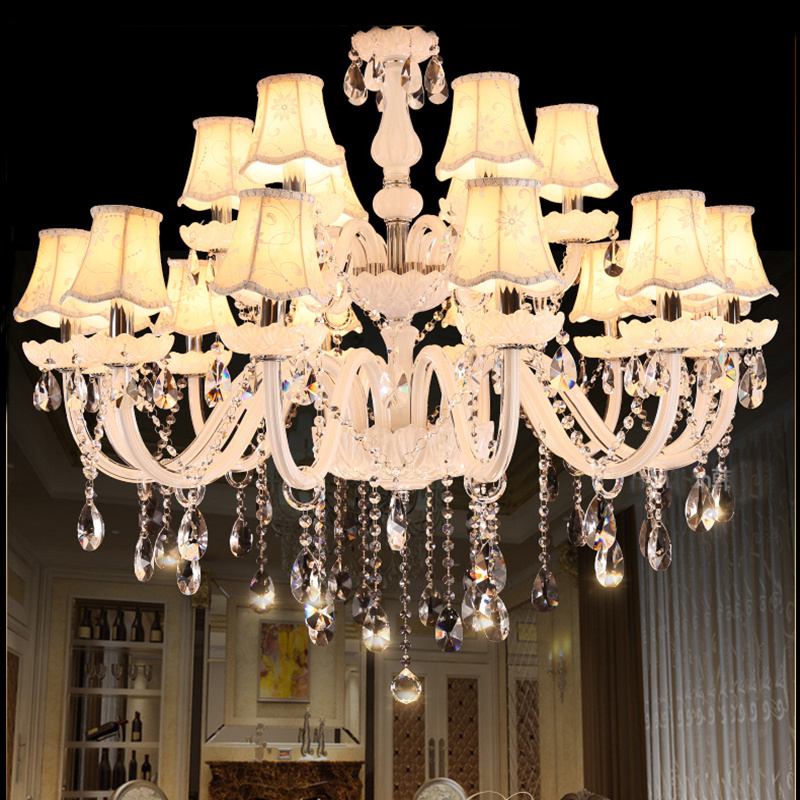 Modern Luxury LED Crystal white Chandelier Ceiling Lustre de cristal Crystal ball Pendant Hanging Lamp Kitchen Lighting Fixtures