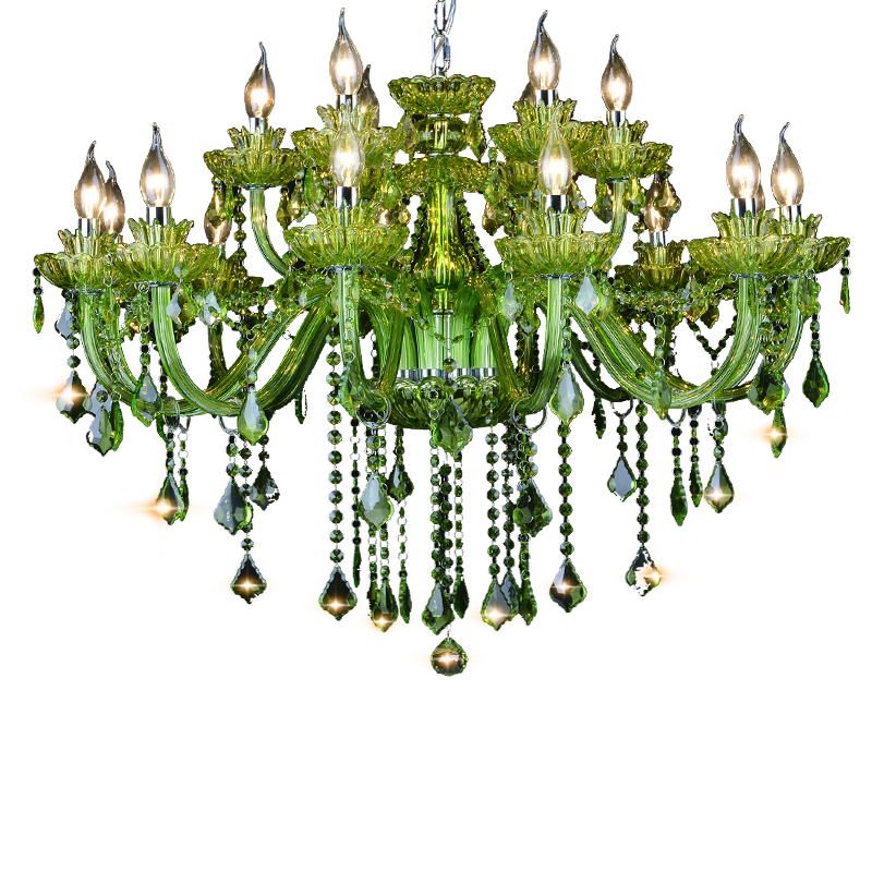 Modern led green chandelier Bedroom Kitchen light Fixtures lustre de cristal teto Green Color glass chandelier