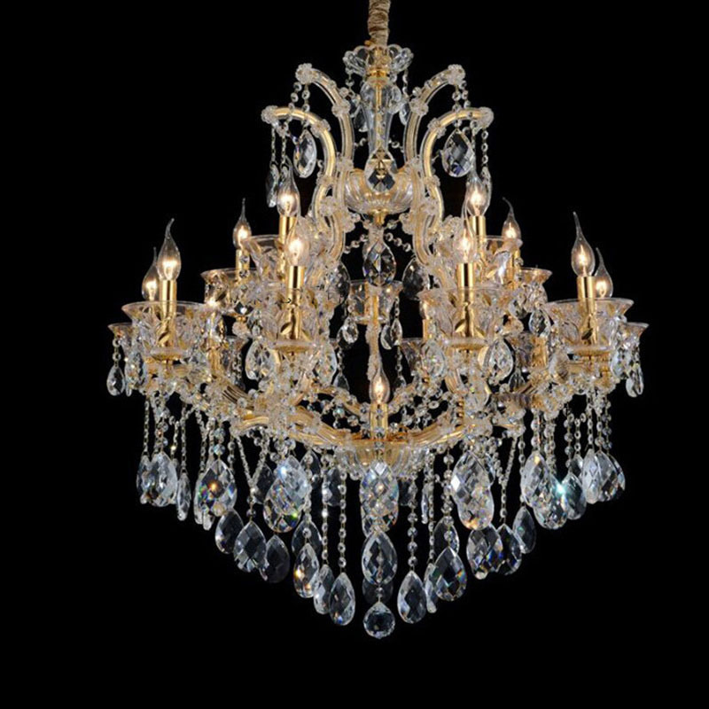 Maria theresa chandelier crystal Luxury Golden living room indoor chandelier lighting club lobby LED ceiling pendant lamp