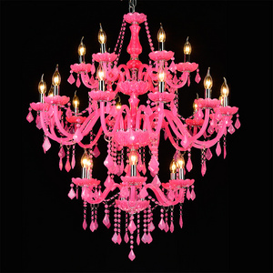 modern Pink crystal chandelier girl children bedroom crystal lamp European romantic beauty shop lamp decorate crystal lights