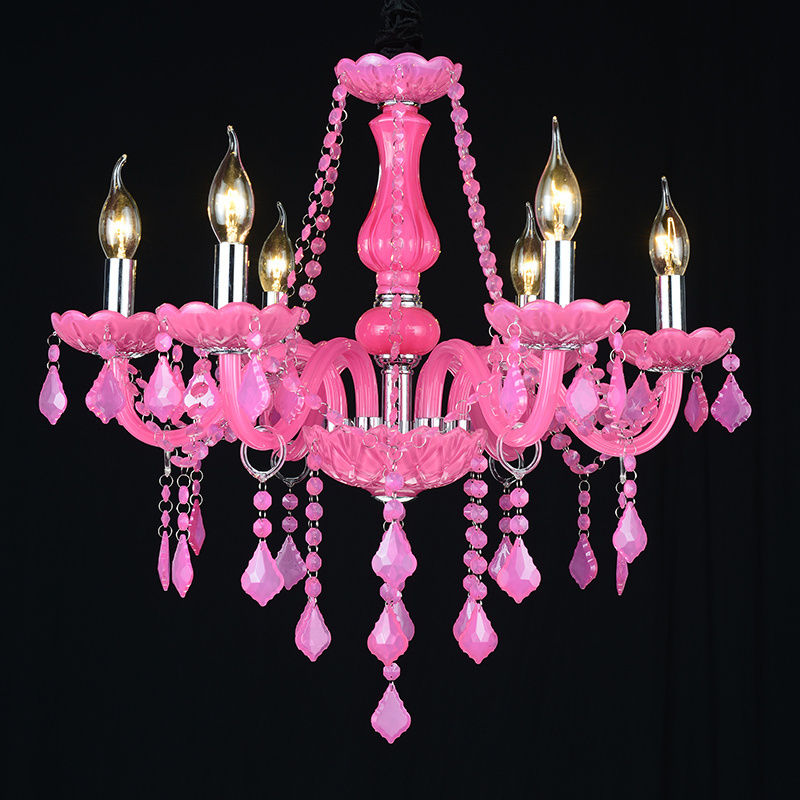 modern Pink crystal chandelier girl children bedroom crystal lamp European romantic beauty shop lamp decorate crystal lights